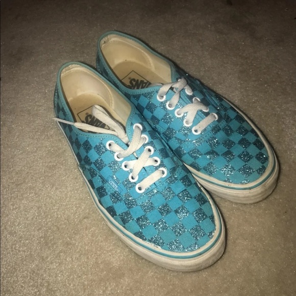 blue sparkly vans